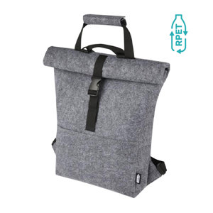 Zaino multifunzionale in feltro riciclato certificato GRS con ganci per bicicletta e chiusura arrotolabile da 13L 37x11x42cm