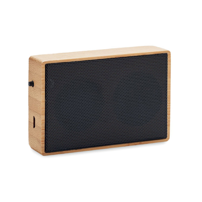 Speaker solare in metallo e bambù da 3W