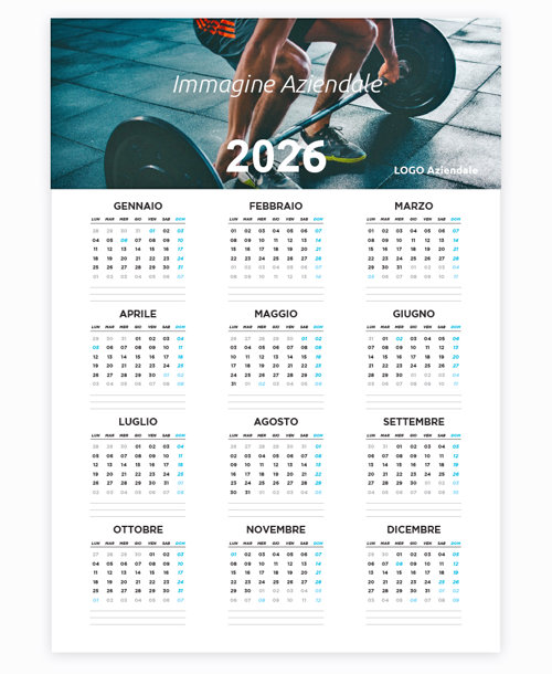 Calendari formato Poster XL Personalizzato Vetricale e Plastificato. Possibilità di richiedere anche il progetto grafico