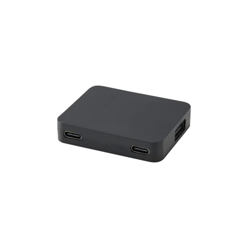 Hub USB in plastica riciclata a 4 porte con uscita USB-A e Tipo-C e doppio ingresso