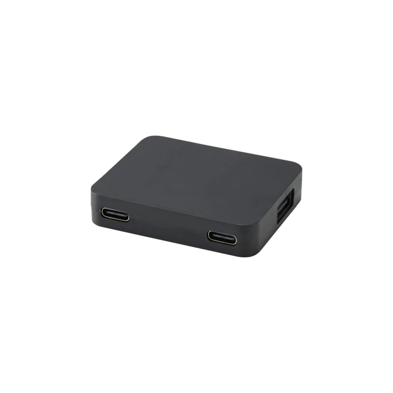 Hub USB in plastica riciclata a 4 porte con uscita USB-A e Tipo-C e doppio ingresso