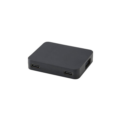 Hub USB in plastica riciclata a 4 porte con uscita USB-A e Tipo-C e doppio ingresso