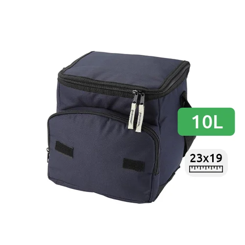 Borsa termica pieghevole in poliestere da 10L con tracolla regolabile e tasca frontale 23x19x25cm