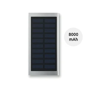 Power bank solare in alluminio compatto da 8000mAh in confezione regalo