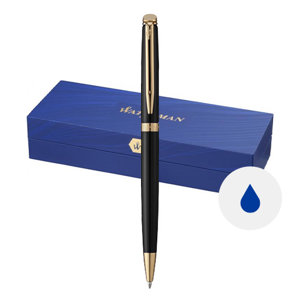 Penna a sfera a marchio Waterman in alluminio disponibile in vari colori con meccanismo a rotazione in confezione regalo e refill blu