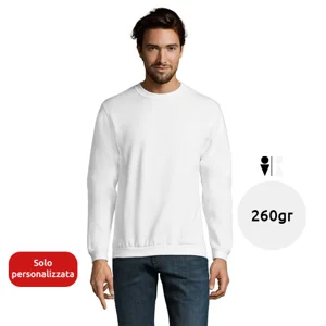 Felpa da uomo colori assortiti a girocollo in cotone e poliestere 260gr