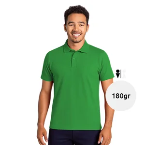 Maglietta polo da uomo colori assortiti in tessuto piqué a maniche corte taglio regolare 100% cotone 180gr