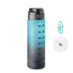 Borraccia sportiva in RPET da 1L con coperchio flip top e marcatura temporale motivazionale