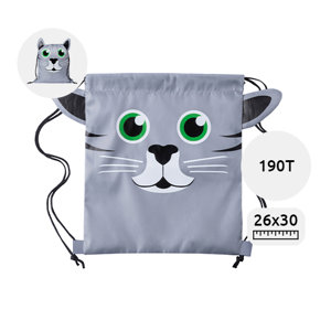 Sacca in poliestere con disegni di animali da 190T 26x30cm