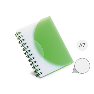 Block notes A7 con copertina in PP semitrasparente e 160 pagine lisce
