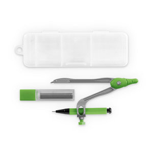 Set scolastico di geometria completo di compasso e portamine