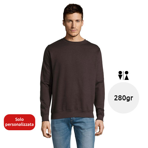 Felpa da adulto unisex colori assortiti a girocollo in cotone e poliestere 280gr