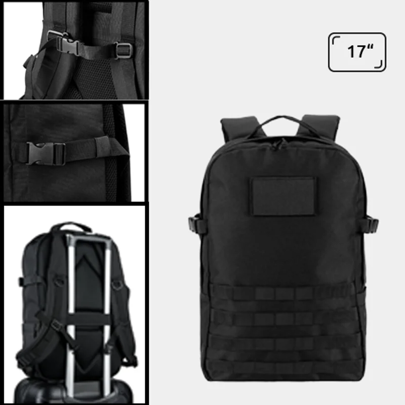 Zaino porta pc da 17.3" in poliestere riciclato 600D con cinghia trolley e tasca laterale