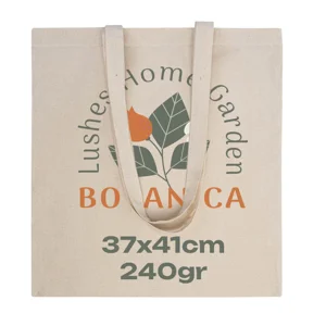 Shopper in cotone con manici lunghi da 240gr 37×41cm