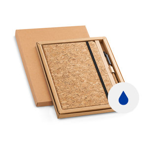 Set scrittita composto da Block note con penna in sughero