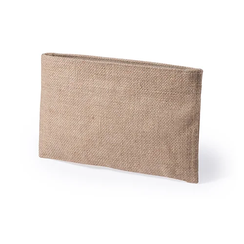 Pochette in juta naturale con chiusura a zip 25x15xcm