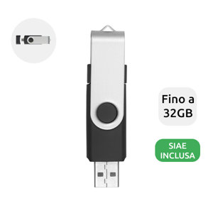 Chiavetta USB in plastica e alluminio di tipo A da un lato e micro USB sul lato opposto da 1GB a 32GB