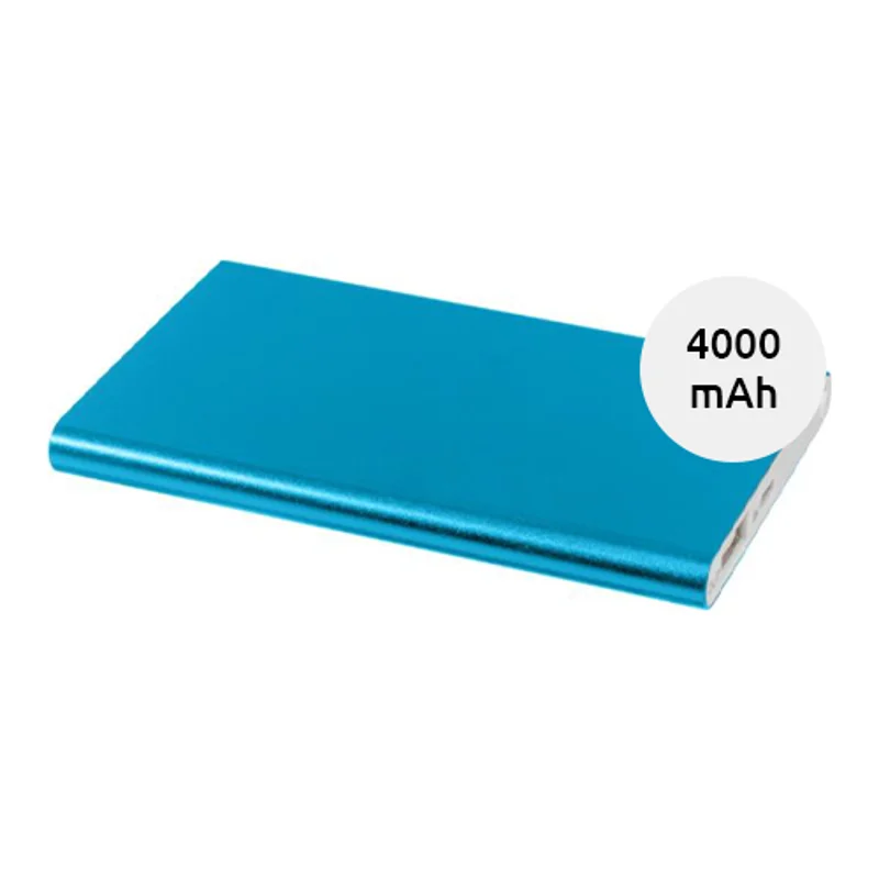 Power bank alluminio con indicatore LED di stato da 4000 mAh fornito in scatola regalo
