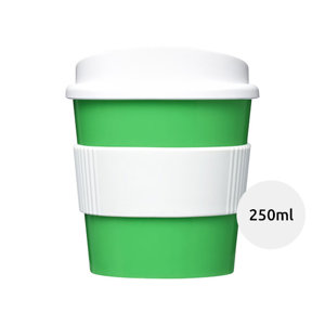 Bicchiere piccolo a parete singola con coperchio a scatto e impugnatura in silicone da 250ml