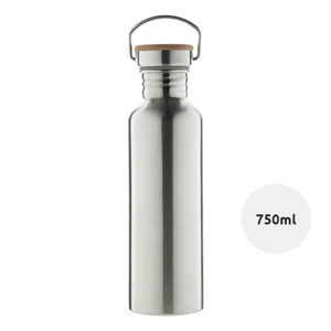 Borraccia in acciaio inox e coperchio in bambù da 750ml