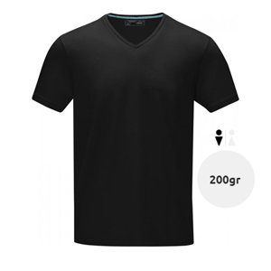 T-shirt da uomo colori assortiti scollo a v materiale stretch cotone biologico ed elastan 200gr