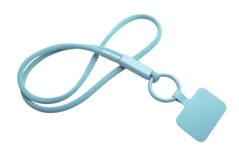 Lanyard con supporto per telefono e tubetto in plastica riciclata