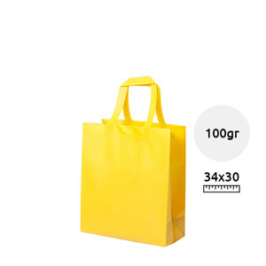 Shopper in TNT laminato extra-durevole con manici corti da 100gr 30x34x12cm