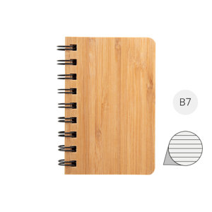 Block Notes B7 con copertina in bambù e fogli a righe
