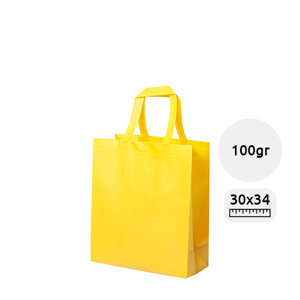 Shopper in TNT laminato extra-durevole con manici corti da 100gr 30x34x12cm