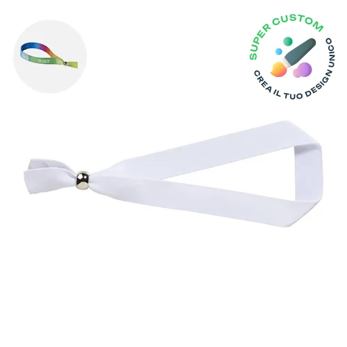 Braccialetto da festival in poliestere con chiusura rimovibile personalizzabile su entrambi i lati 330x15mm