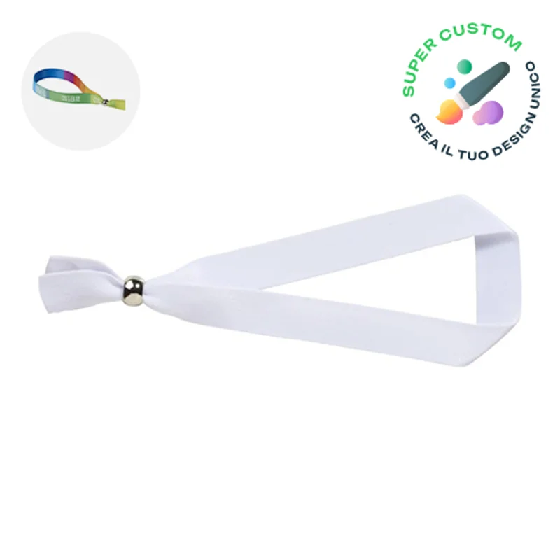 Braccialetto da festival in poliestere con chiusura rimovibile personalizzabile su entrambi i lati 330x15mm