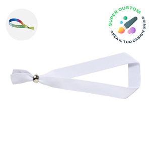 Braccialetto da festival in poliestere con chiusura rimovibile personalizzabile su entrambi i lati 330x15mm
