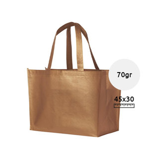Shopper per la spesa in TNT laminato effetto metallico da 70gr 45x20x30cm