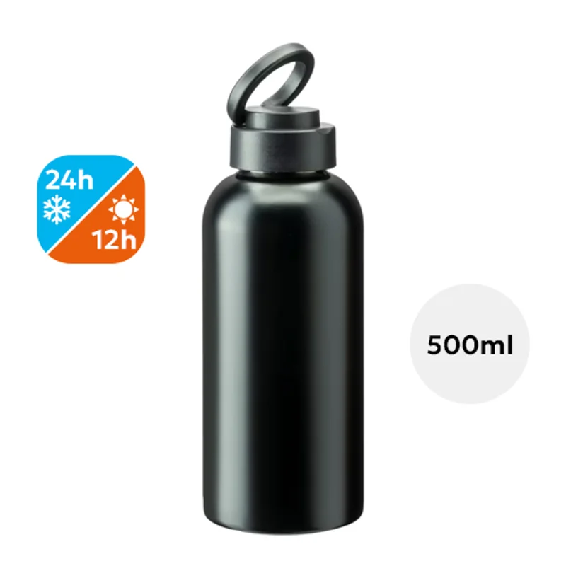 Bottiglia termica in acciaio inossidabile con tappo ad anello da 500ml
