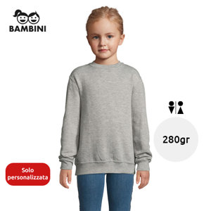 Felpa da bambino unisex colori assortiti a girocollo in cotone e poliestere 280gr