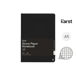 Block notes A5 K'arst in carta di pietra con copertina rigida e 144 pagine a quadretti antistrappo e impermeabile