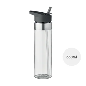 Borraccia in tritan da 650ml con cannuccia pieghevole