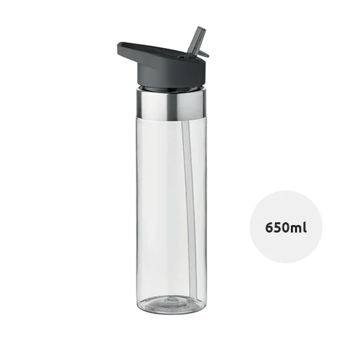 Borraccia in tritan da 650ml con cannuccia pieghevole