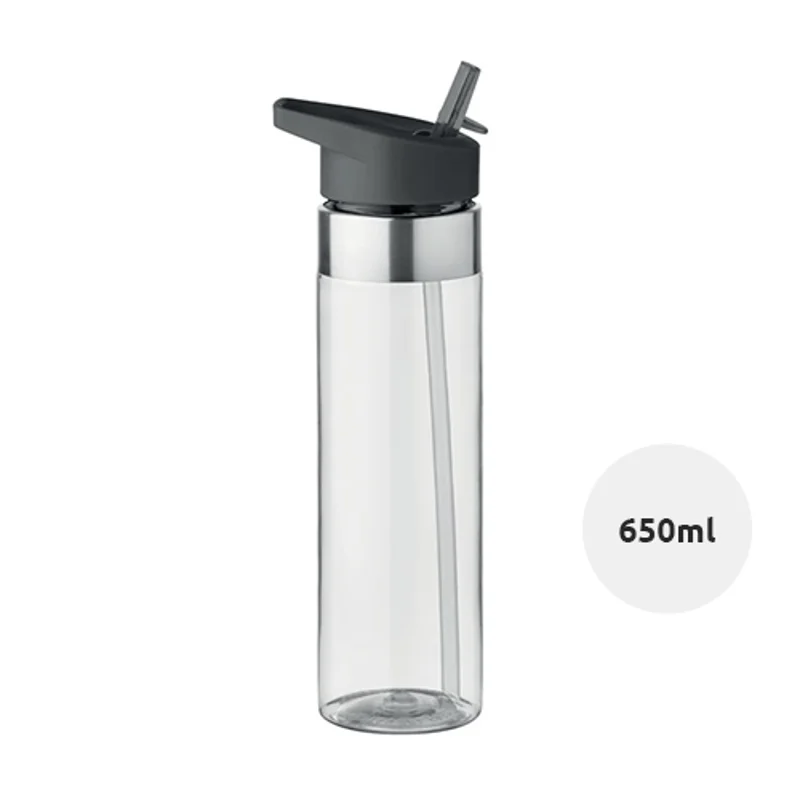 Borraccia in tritan da 650ml con cannuccia pieghevole