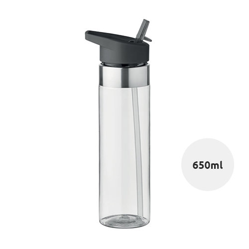Borraccia in tritan da 650ml con cannuccia pieghevole