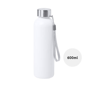Borraccia in plastica antibatterica con laccetto sul tappo da 600 ml