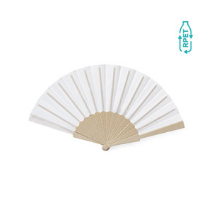 Ventaglio in bambù e tessuto in RPET bianco