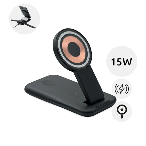 Caricatore wireless magnetico 3 in 1 pieghevole da 15W