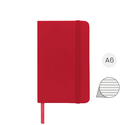 Block notes A6 con copertina rigida con rivestimento soft touch 96 pagine a righe