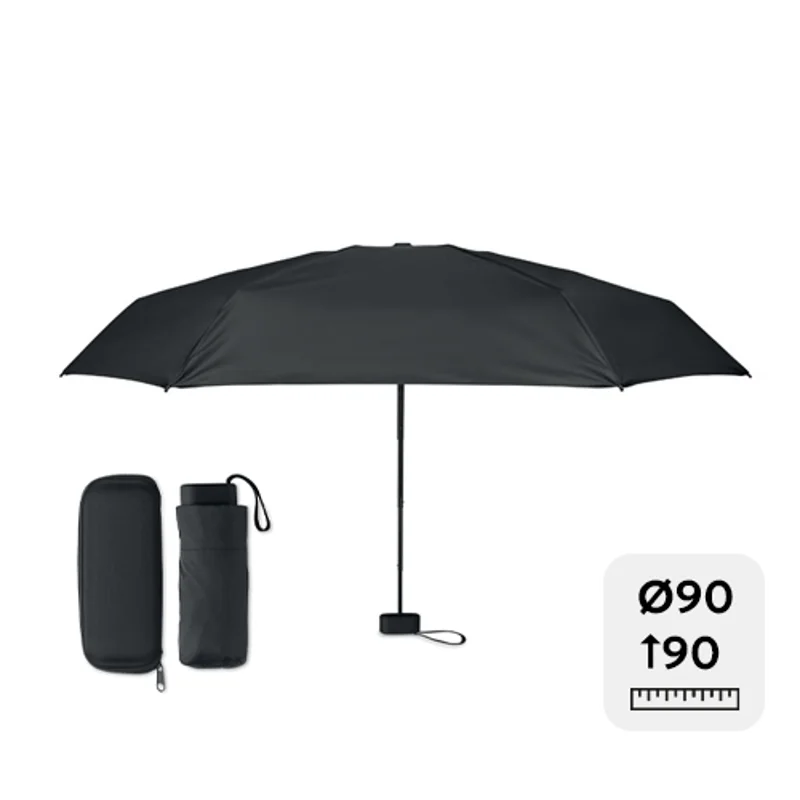 Ombrello compatto pieghevole manuale 19” con custodia rigida in EVA