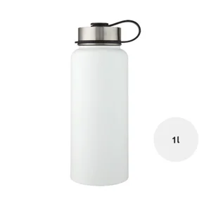 Borraccia termica inox e rame da 1 Litro e doppio coperchio con cannuccia in confezione regalo