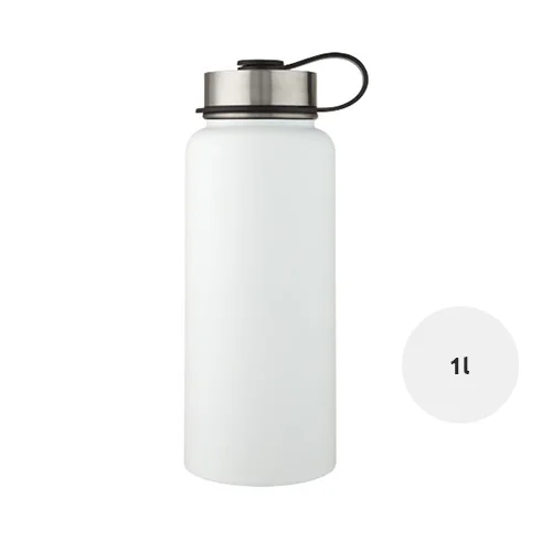 Borraccia termica inox e rame da 1 Litro e doppio coperchio con cannuccia in confezione regalo