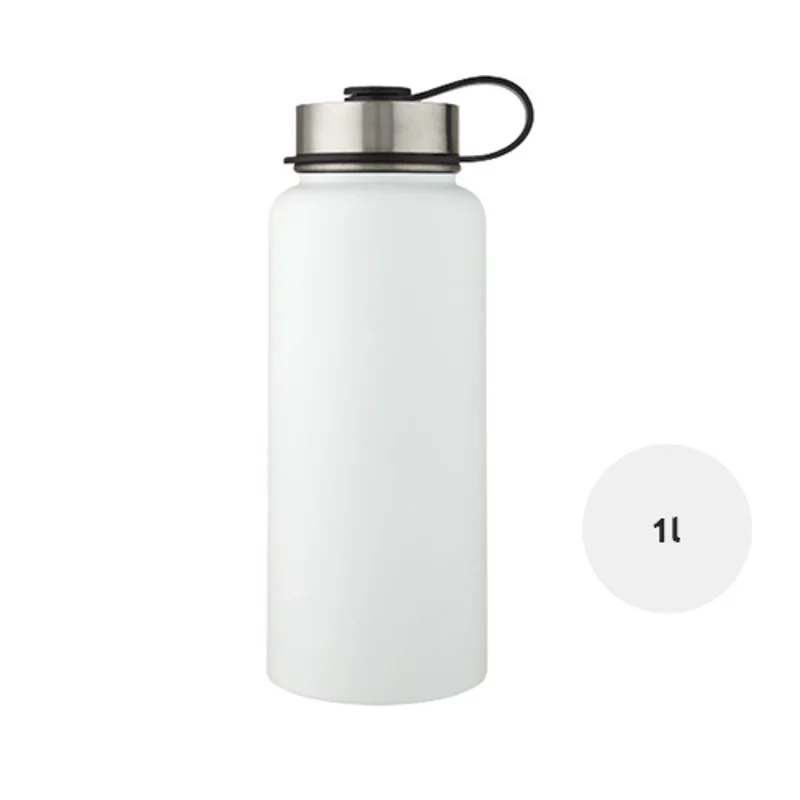 Borraccia termica inox e rame da 1 Litro e doppio coperchio con cannuccia in confezione regalo