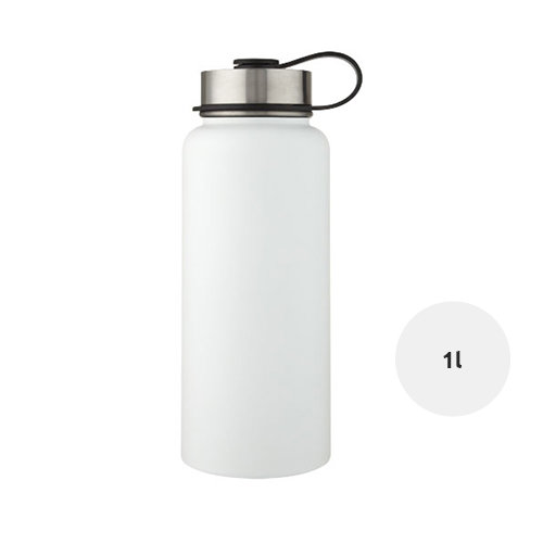 Borraccia termica inox e rame da 1 Litro e doppio coperchio con cannuccia in confezione regalo