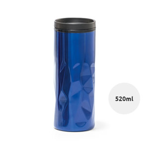 Bicchiere da viaggio in acciaio inox a doppio strato e plastica con base antiscivolo 520ml